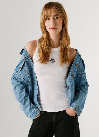 SLEEVELESS RIBBED TOP