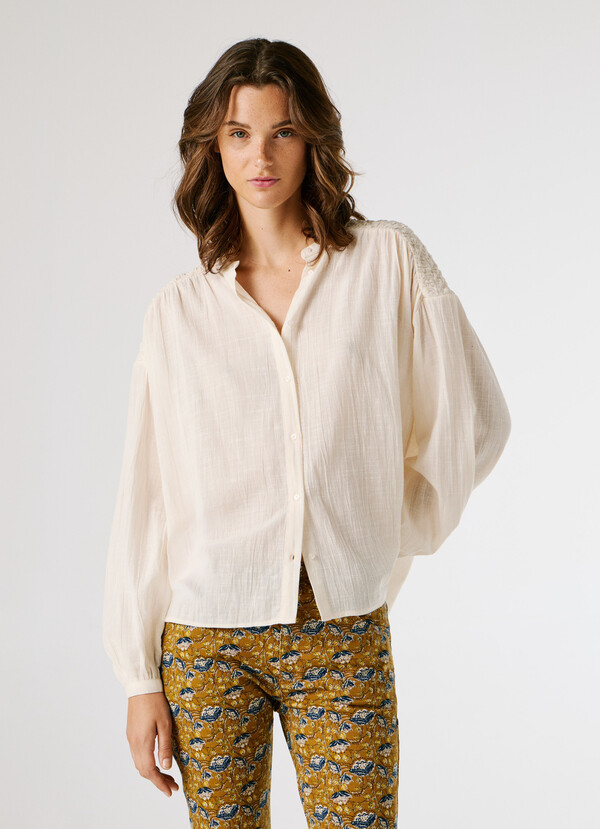 FLUID MAO COLLAR BLOUSE