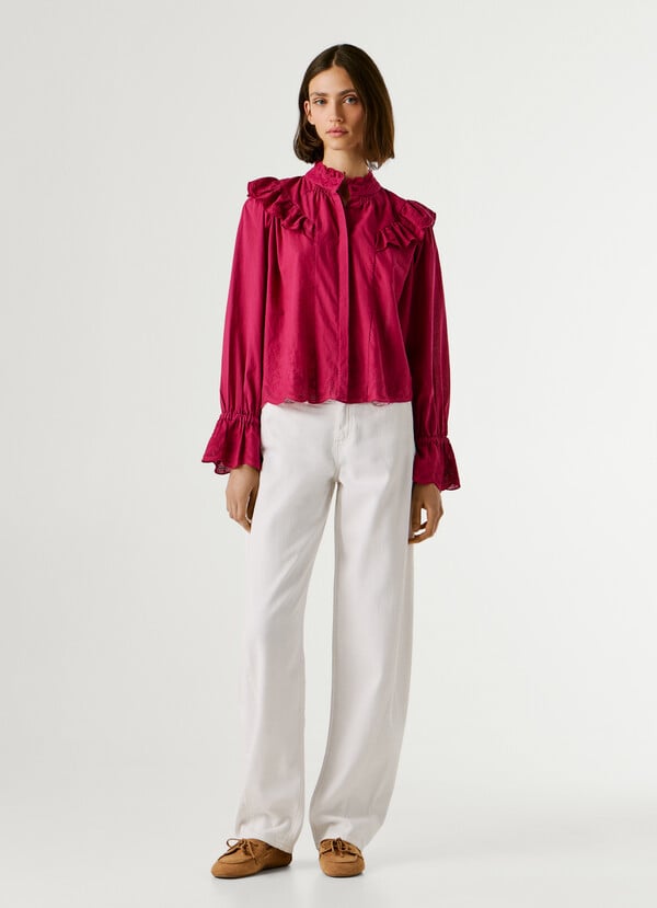 FLUID RUFFLE BLOUSE