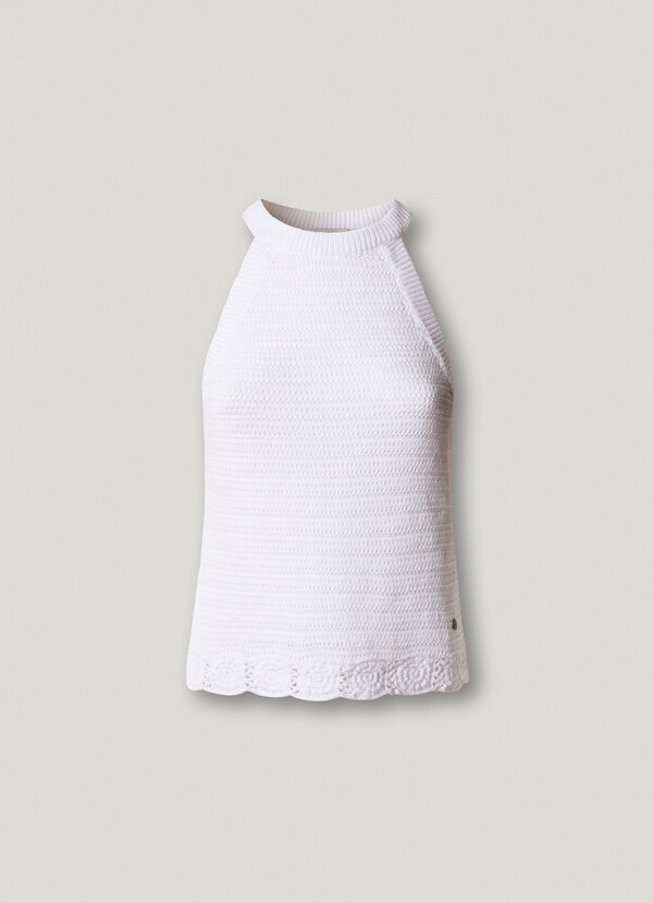 CROCHET HALTER NECK TOP