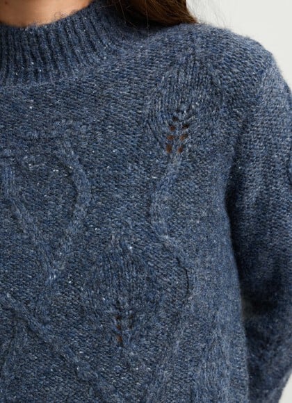 HIGH NECK CABLE KNIT JUMPER