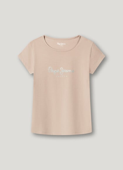 SLIM FIT GLITTER LOGO T-SHIRT