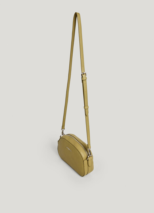 LEATHER EFFECT SHOULDER BAG WITH LOGO