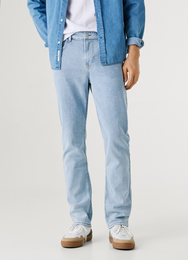 SLIM FIT MID-RISE JEANS - HATCH