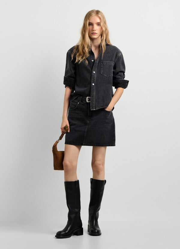 RELAXED FIT DENIM OVERSHIRT