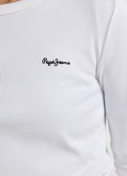 RIBBED LOGO EMBROIDERED T-SHIRT