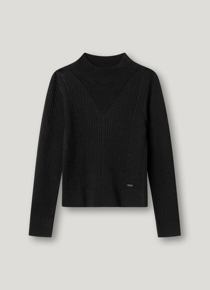 PERKINS COLLAR RIBBED JUMPER
