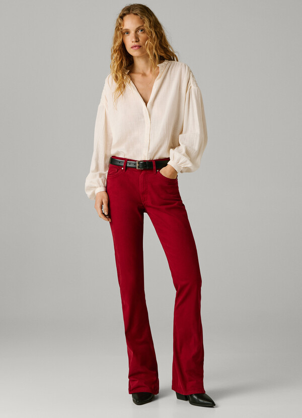 FLARE FIT 5-POCKET TROUSERS