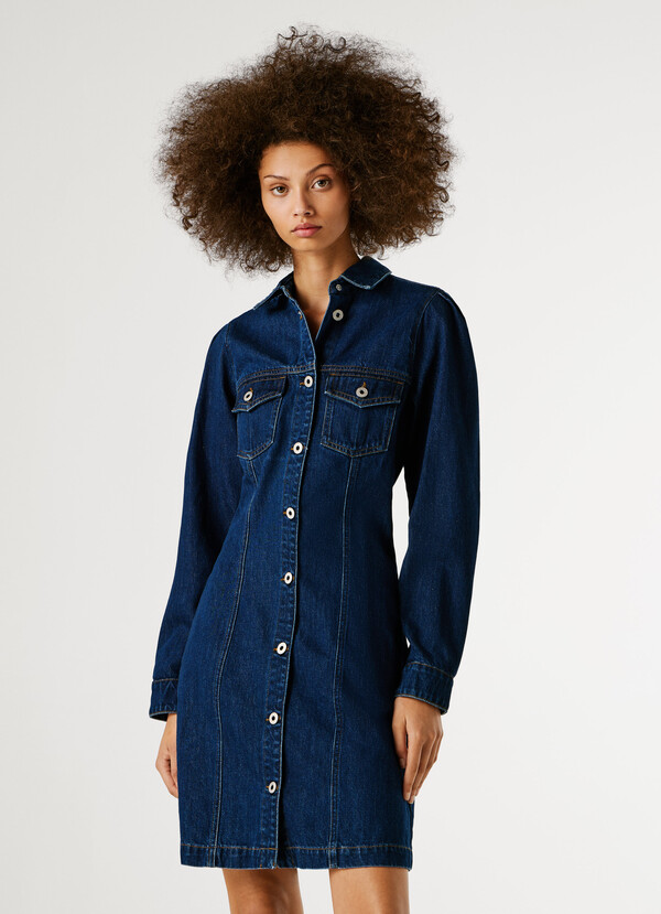 REGULAR FIT DENIM MINI DRESS