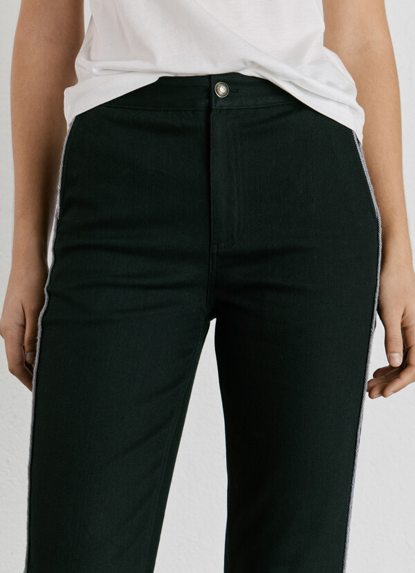 FLARE FIT TWILL TROUSERS