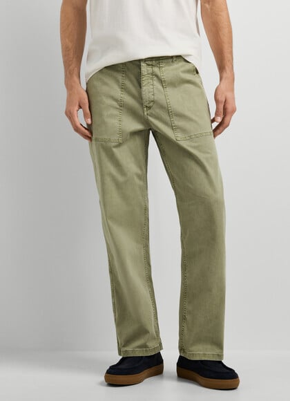 RELAXED FIT TWILL TROUSERS