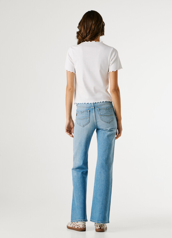 POINTELLE T-SHIRT WITH EMBROIDERED LOGO