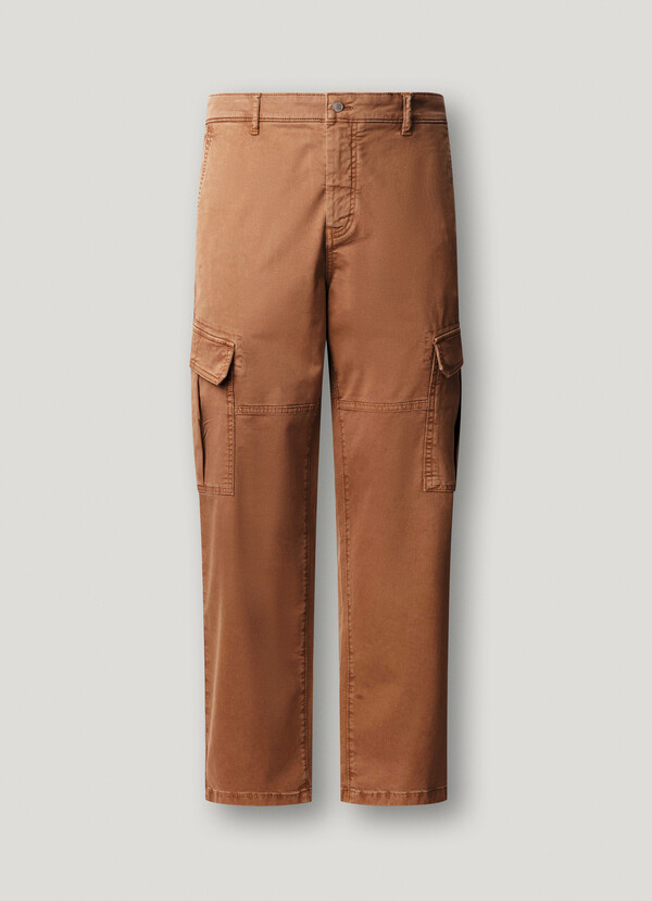 REGULAR FIT TWILL CARGO TROUSERS