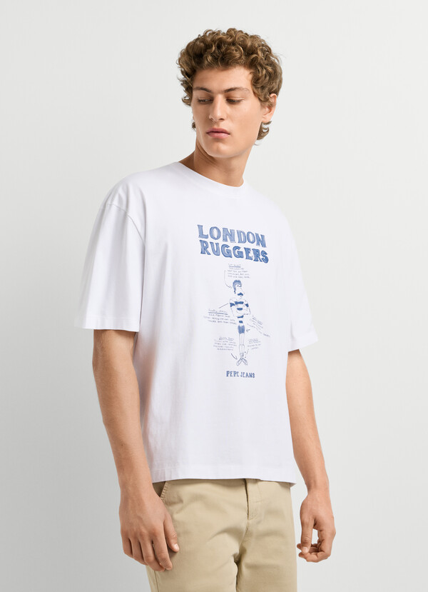 WIDE FIT PRINTED GRAPHIC T-SHIRT