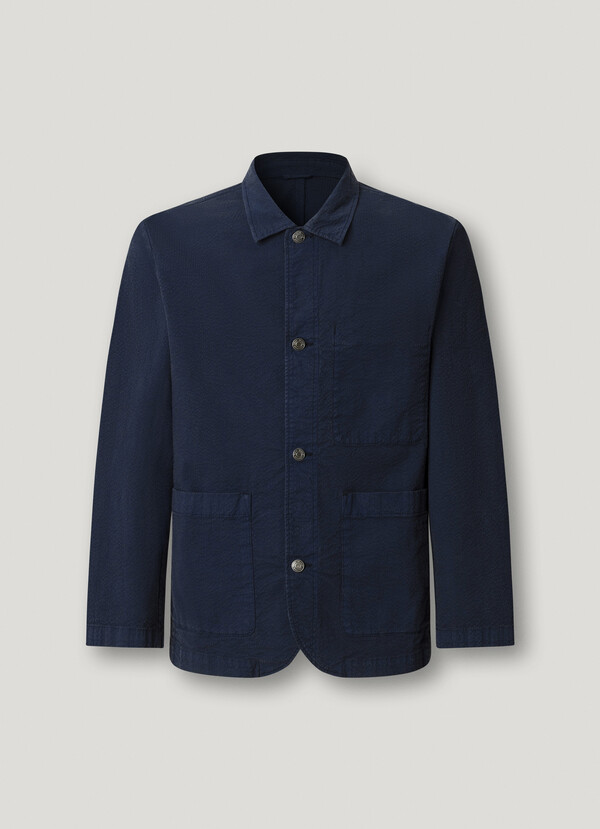 SEERSUCKER SHIRT COLLAR JACKET