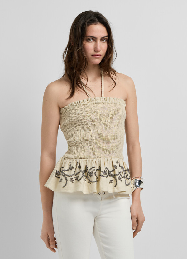 HALTER LINEN TOP