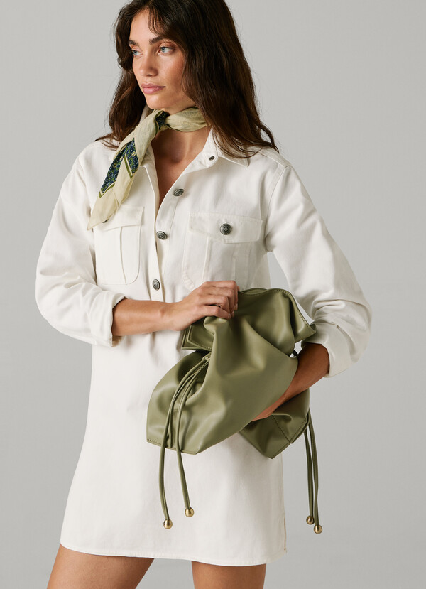 LEATHER EFFECT HOBO BAG