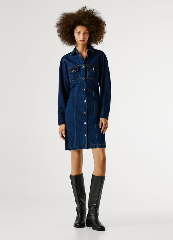 REGULAR FIT DENIM MINI DRESS