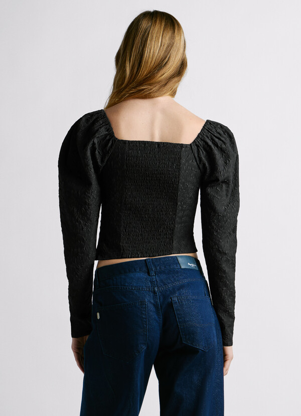 CROPPED FIT JACQUARD TOP