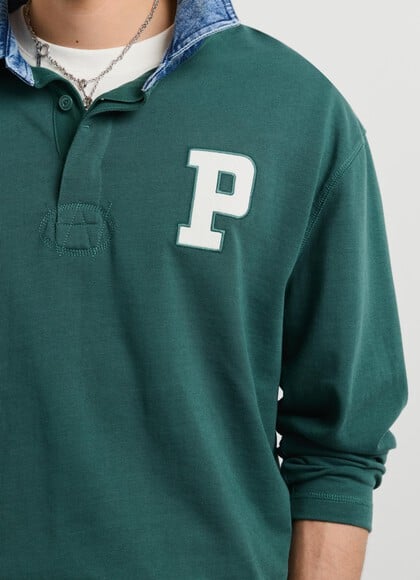 REGULAR FIT LONG SLEEVE RUGBY POLO SHIRT