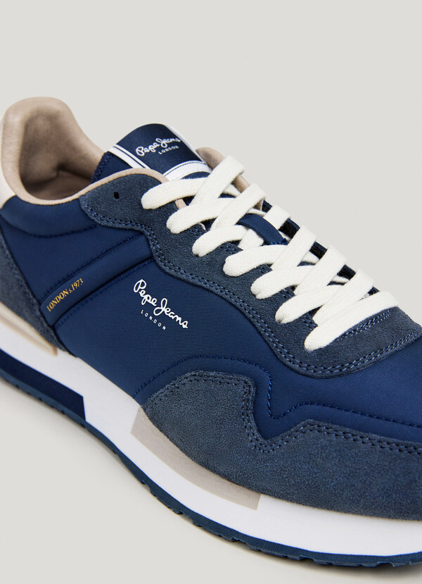 HAILON - LEATHER TRAINERS WITH SUEDE DETAILS 