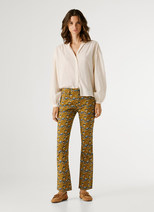 FLARE FIT 5-POCKET TROUSERS
