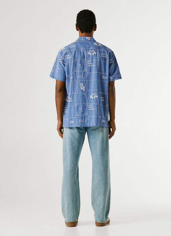 POPLIN SHIRT WITH CUBAN COLLAR