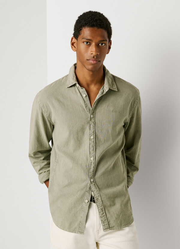 REGULAR FIT GARMENT DYED SHIRT