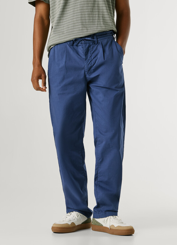 RELAXED FIT POPLIN CHINOS