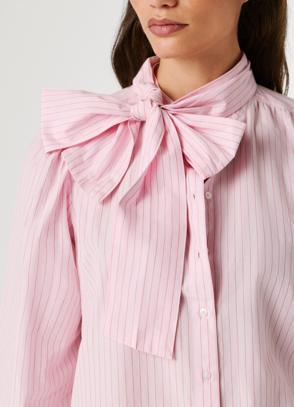 STRIPED POPLIN BLOUSE