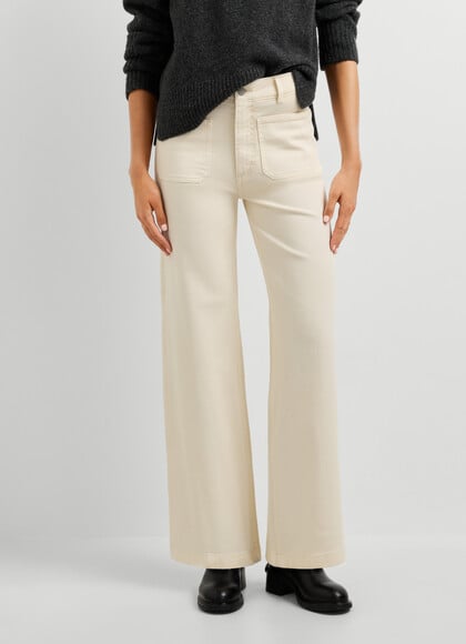 CULOTTE FIT TWILL TROUSERS