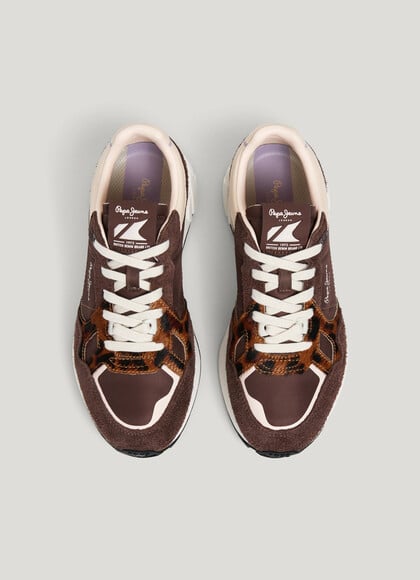MARLON - ANIMAL PRINT DETAIL TRAINERS
