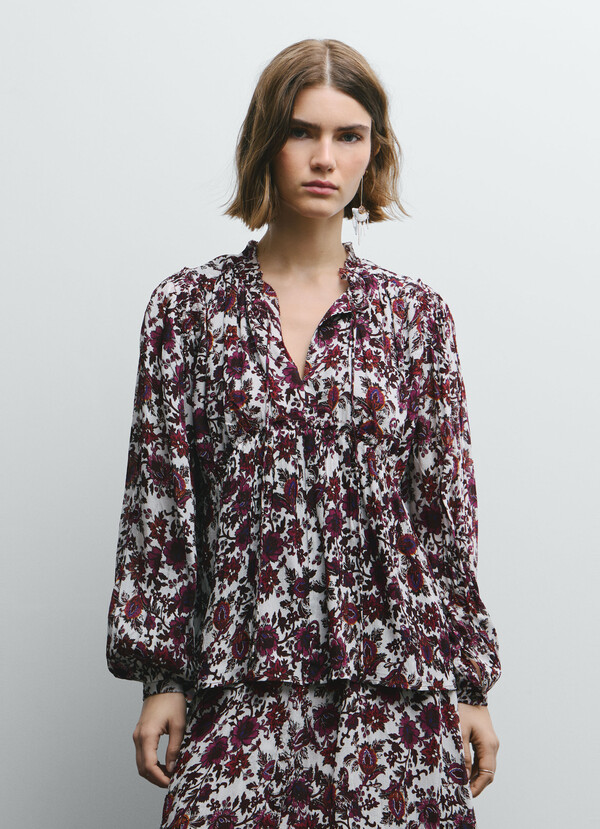 FLORAL PRINT FLUID BLOUSE