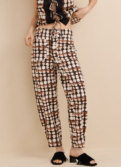 IKAT PRINT TAPER FIT TROUSERS