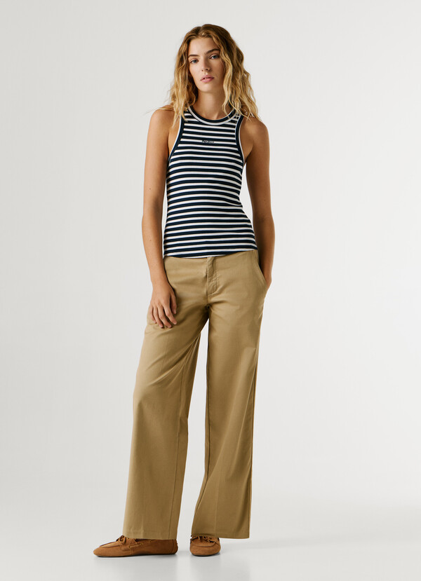 STRIPED RIBBED TOP