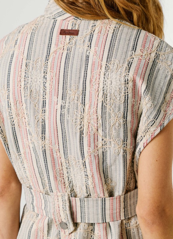 STRIPED WAISTCOAT WITH BELT