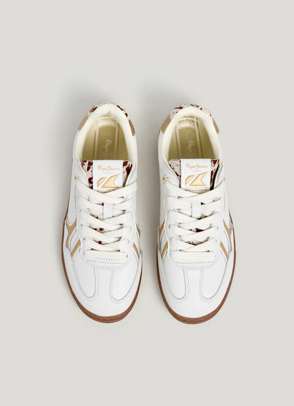 LEATHER TRAINERS WITH ANIMAL PRINT DETAILS - BALL