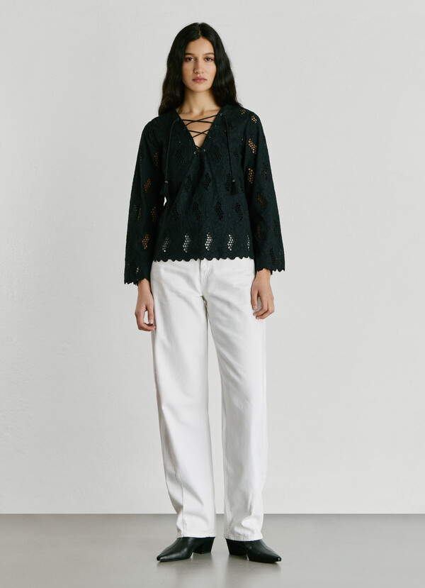 BLOUSE WITH OPENWORK DETAILS