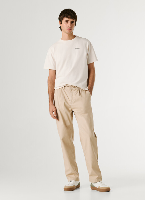 RELAXED FIT POPLIN CHINOS