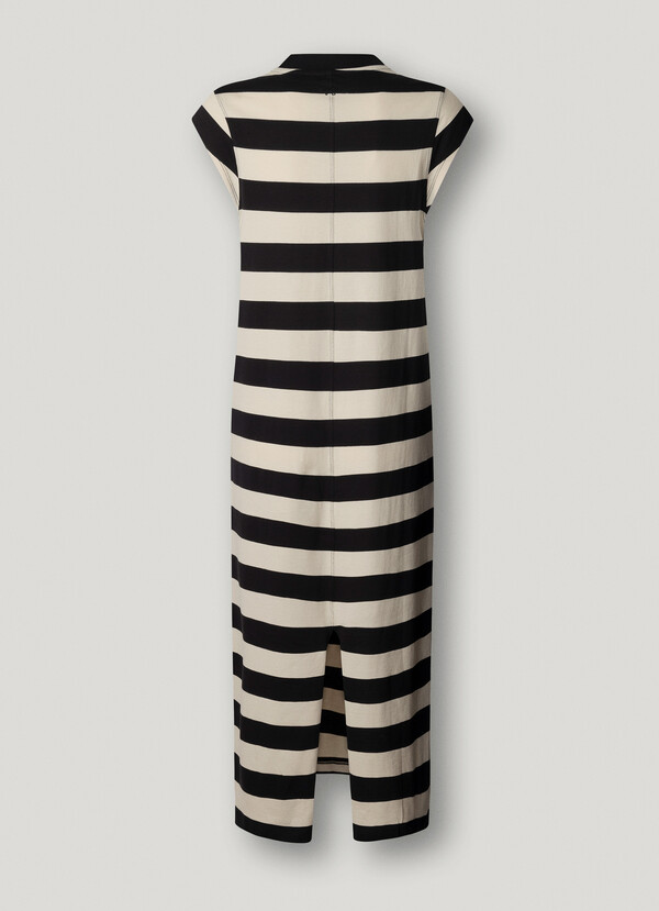 STRIPED MIDI DRESS