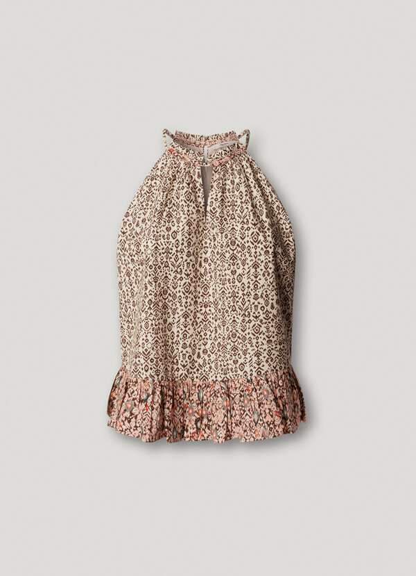 POPLIN HALTER NECK BLOUSE