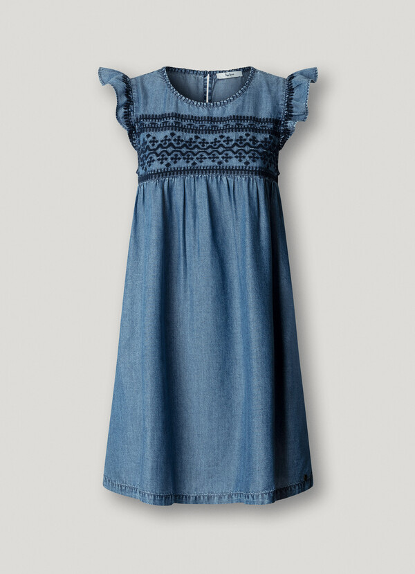 EMBROIDERED DETAIL MINI DRESS