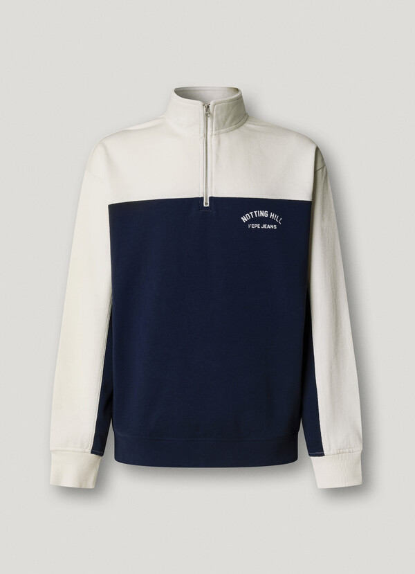 HIGH NECK HALF-ZIP SWEATSHIRT
