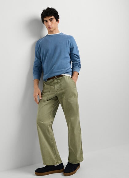 RELAXED FIT TWILL TROUSERS