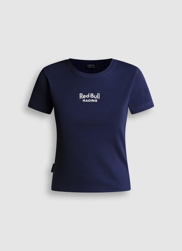 RIBBED LOGO EMBROIDERED T-SHIRT