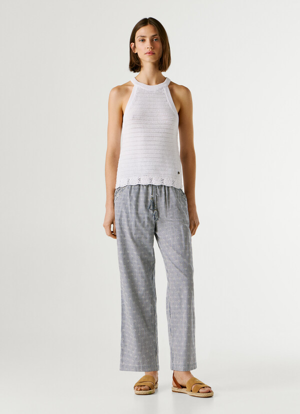 CROCHET HALTER NECK TOP