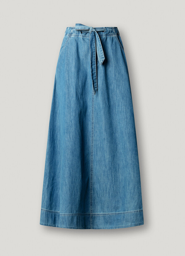 REGULAR FIT DENIM MAXI SKIRT