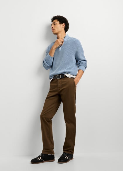 SLIM FIT TWILL CHINO TROUSERS