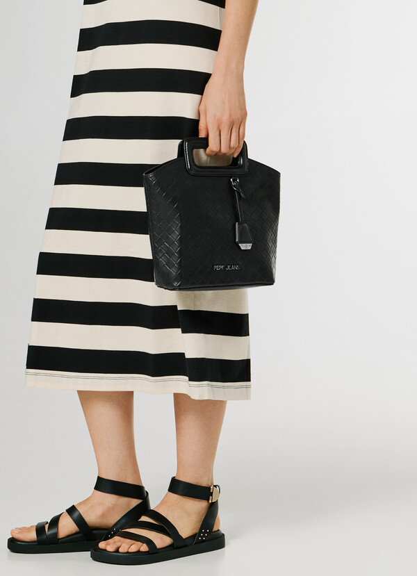 LEATHER EFFECT TOTE BAG
