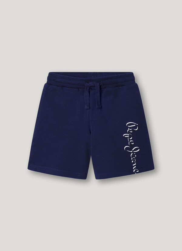 FLEECE SHORTS WITH PRINTED LOGO